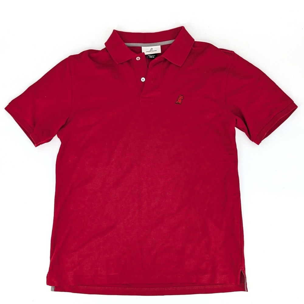 James Bark Miami Red Pique Cotton Polo Shirt Regular Fit Embroidered Logo XL